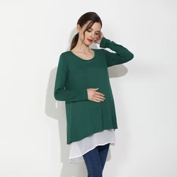 Camiseta de lactancia de manga larga – Tejido suave elástico