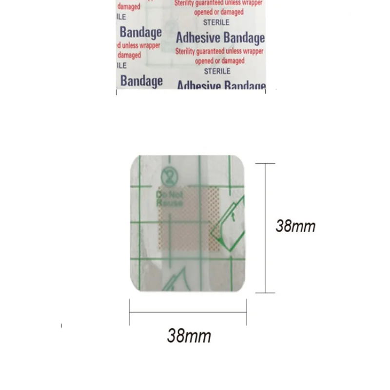 50 unids/set 3,8*3,8 cm tirita transparente impermeable parche de piel cuadrado vendaje para heridas yeso vendaje vendaje transpirable tiras - imagen 5