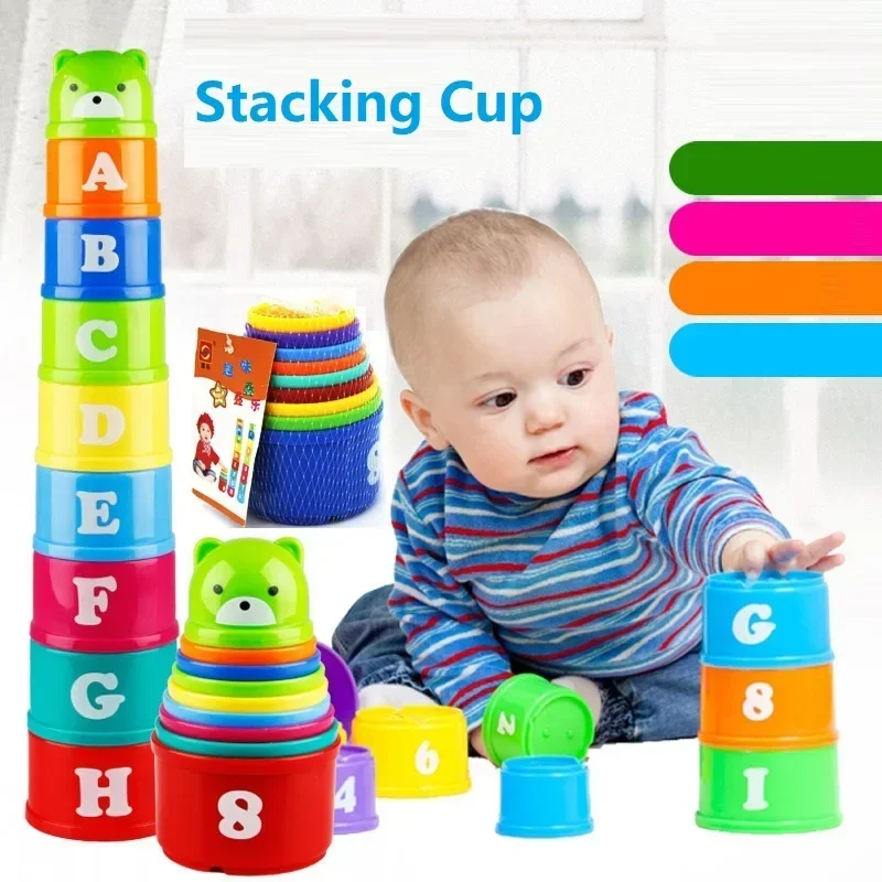 Juego de apilamiento educativo con tazas, números, letras y formas - imagen 4