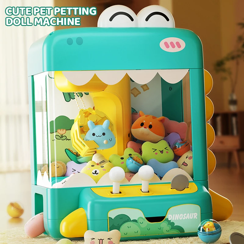 Máquinas de garras de dibujos animados, máquina de muñecas de animales, juego de garra, juguete para atrapar, Mini máquina de garra, máquina de juego de muñecas con Clip y luz de sonido - imagen 2