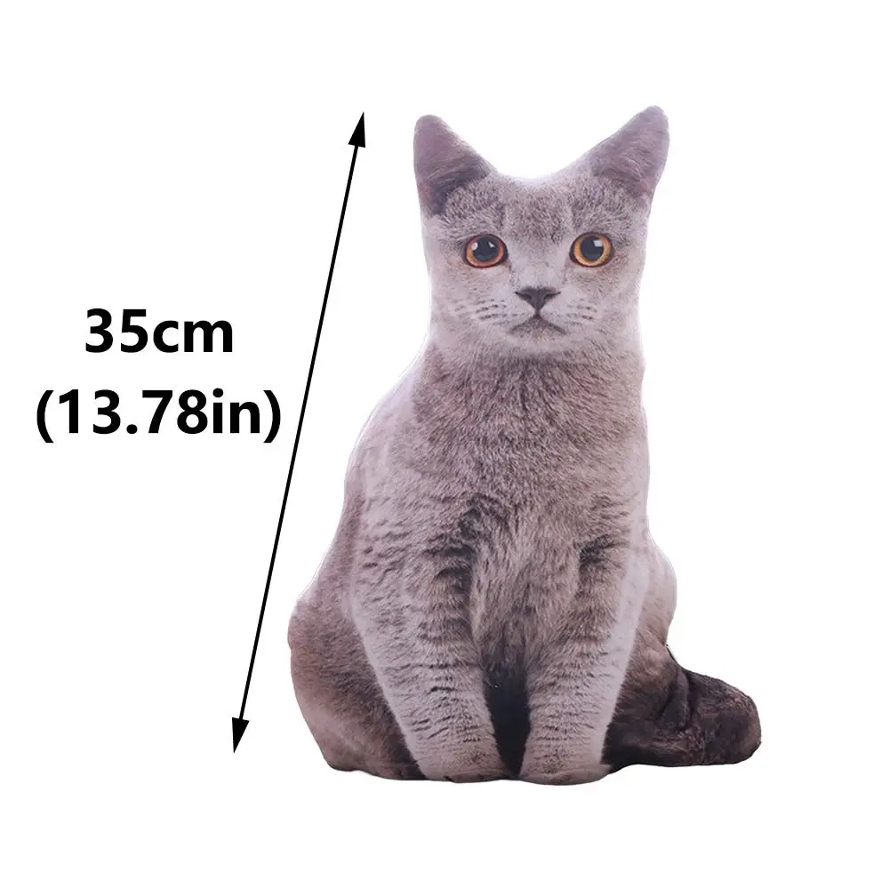 Almohada de peluche de gato de simulación Kawaii para niños y niñas, muñeco de peluche 3D realista, cojín de juguete de animales de peluche - imagen 4