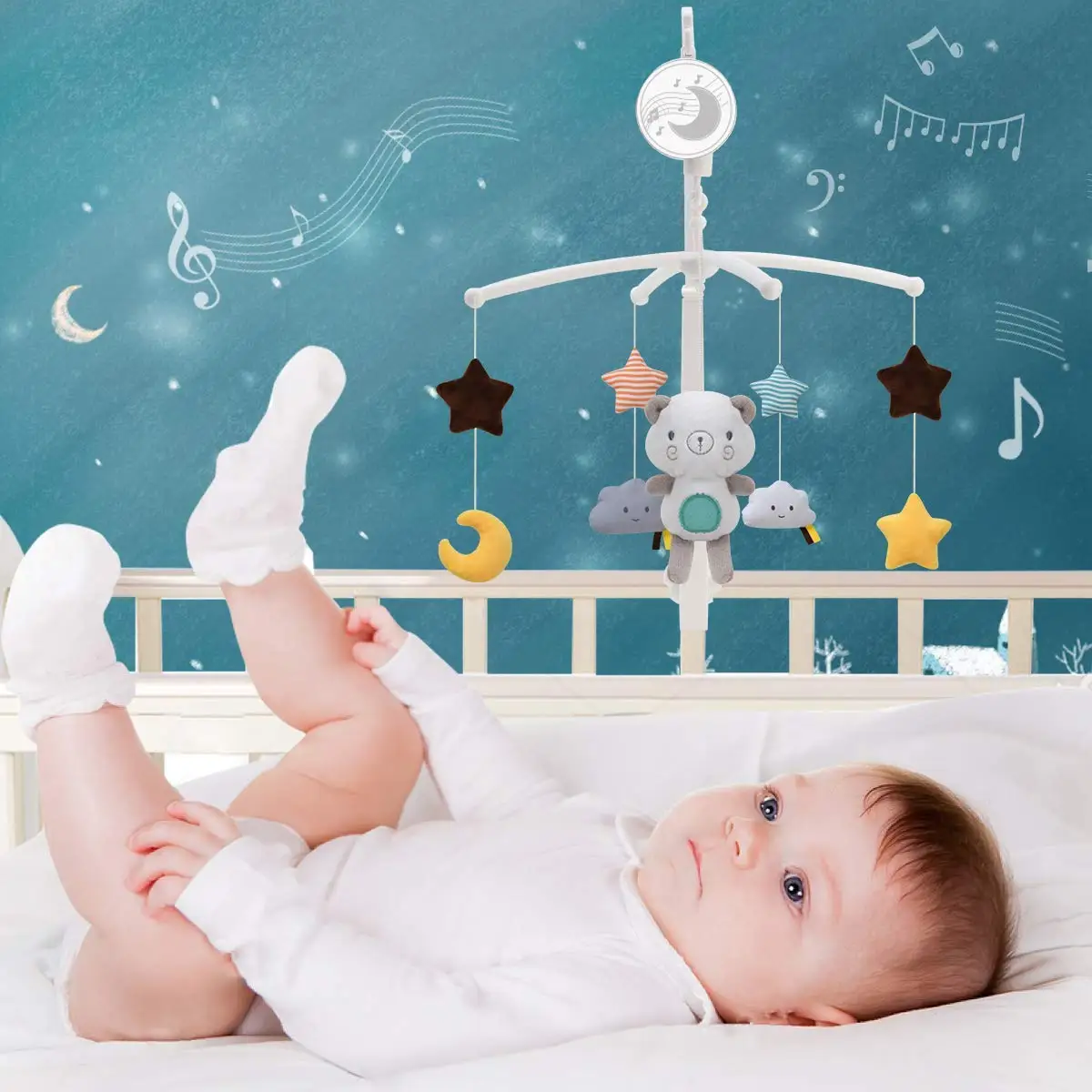 Sonajeros móviles para cuna de bebé, juguetes educativos musicales, campana para cama, carrusel para cuna, juguetes para bebés de 0 a 12 meses, regalos para recién nacidos