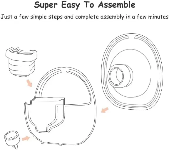 Juego de 2 accesorios para extractor de leche eléctrico S18/S21, membrana de diafragma de silicona, válvulas de pico de pato, brida, inserto de bocina, colector de leche - imagen 5