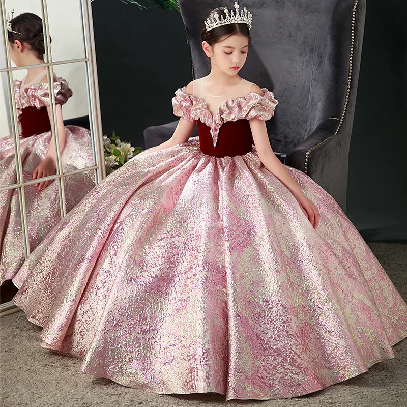 Vestidos de satén para niños, vestidos formales elegantes para niñas, vestidos de fiesta de princesa, disfraces de cumpleaños para adolescentes - imagen 3