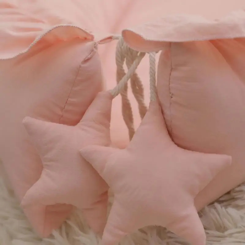 Tumbona D7YD para recién nacidos, cama para dormir algodón para niñas y niños, nido para bebés en cama, cojín, cuna - imagen 5