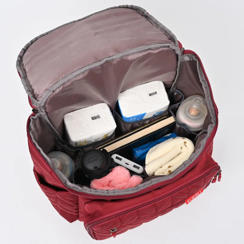 Nuevo bolso de bebé bordado de gran capacidad europeo americano, bolsa de pañales portátil, bolsa de mamá con aislamiento para biberones - imagen 2