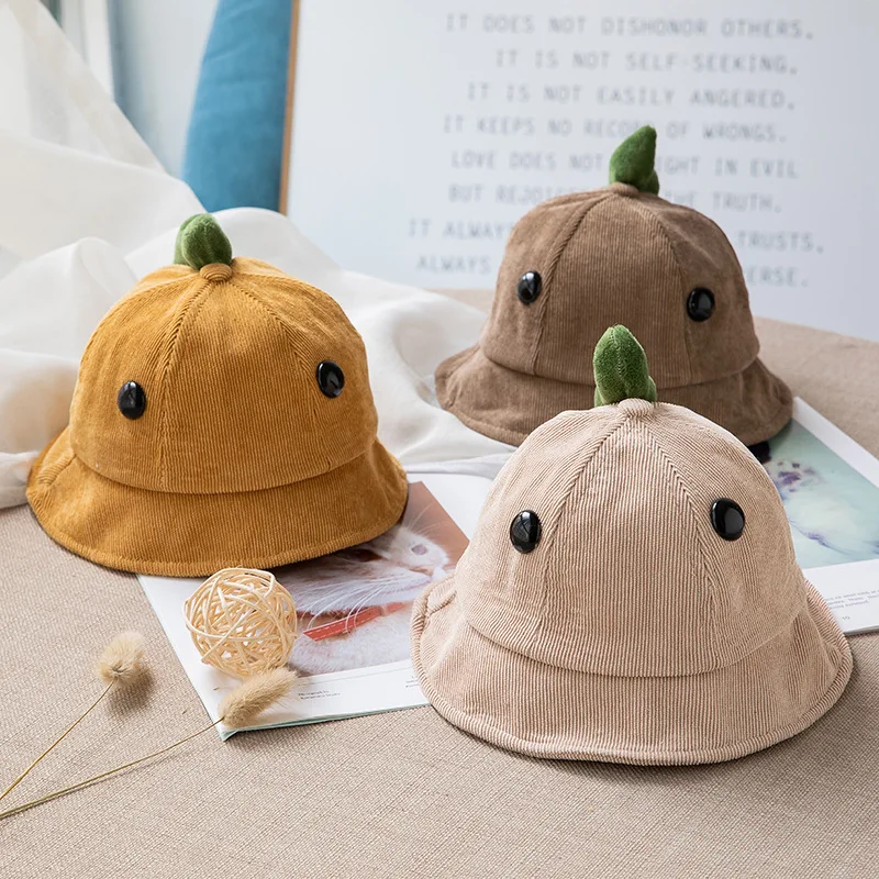 Sombrero de cubo pana niño suave diseño dinosaurio protección sol - imagen 5
