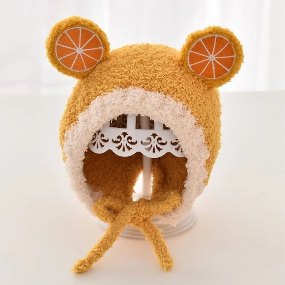 Gorros de Otoño Invierno a prueba de frío de dibujos animados, bonito calentador de frutas grueso, gorro cálido, jersey para niños pequeños, gorro para recién nacidos - imagen 2