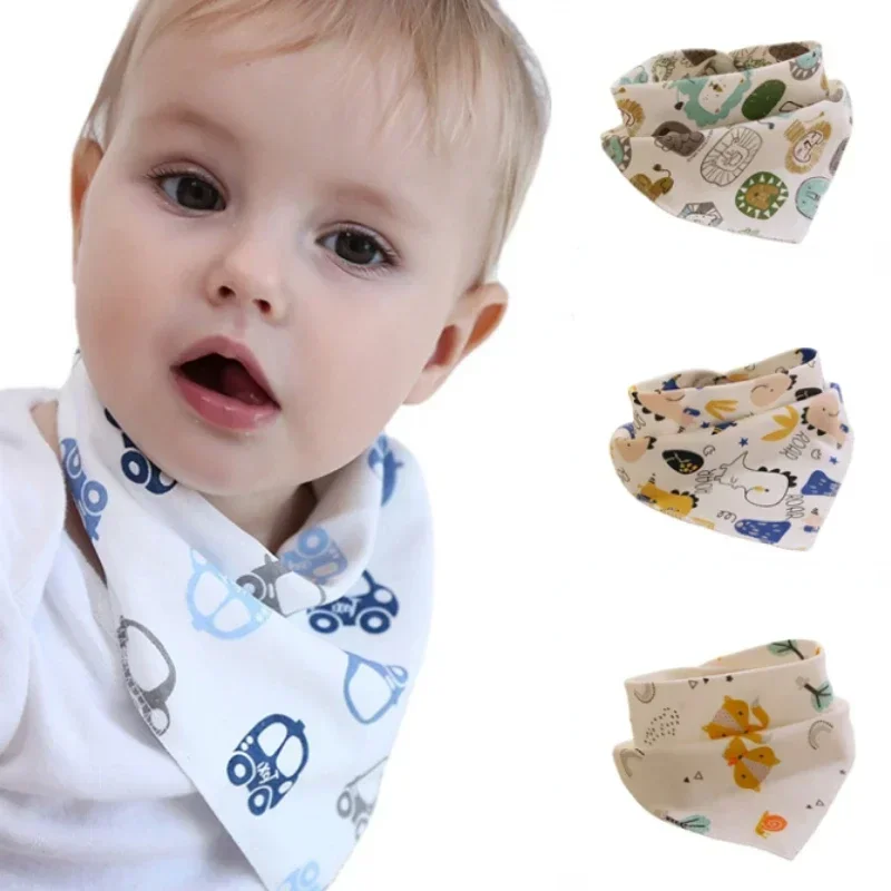 Baberos triangulares de algodón para bebé, Bandana niño y niña, pañuelo tela eructar, cuello comida, accesorios alimentación, toalla Saliva, novedad