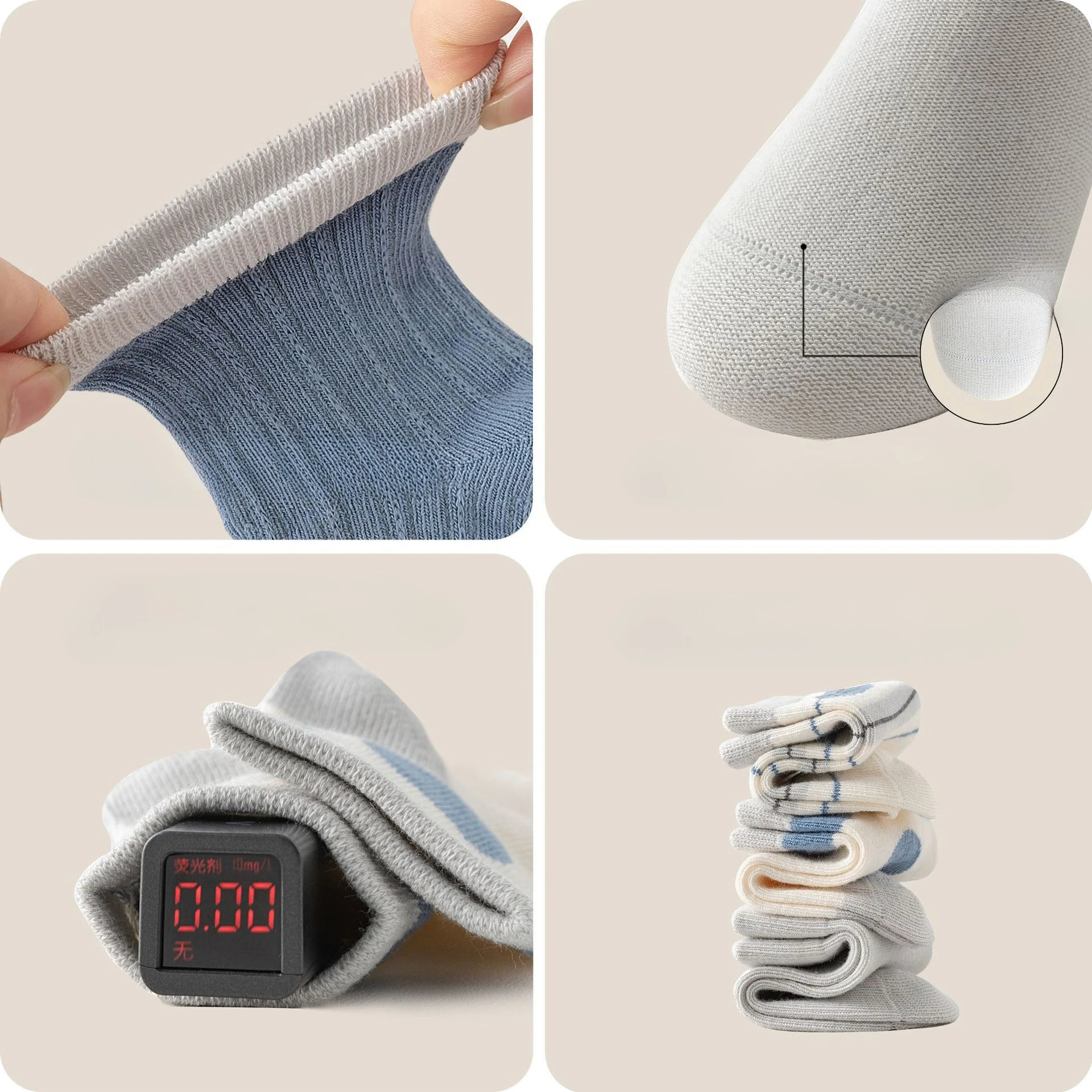 Somenie 5 pares de calcetines unisex para recién nacidos, accesorios de ropa de otoño e invierno, calcetines a media pantorrilla para niños y niñas de 0-1-3-5 años - imagen 3