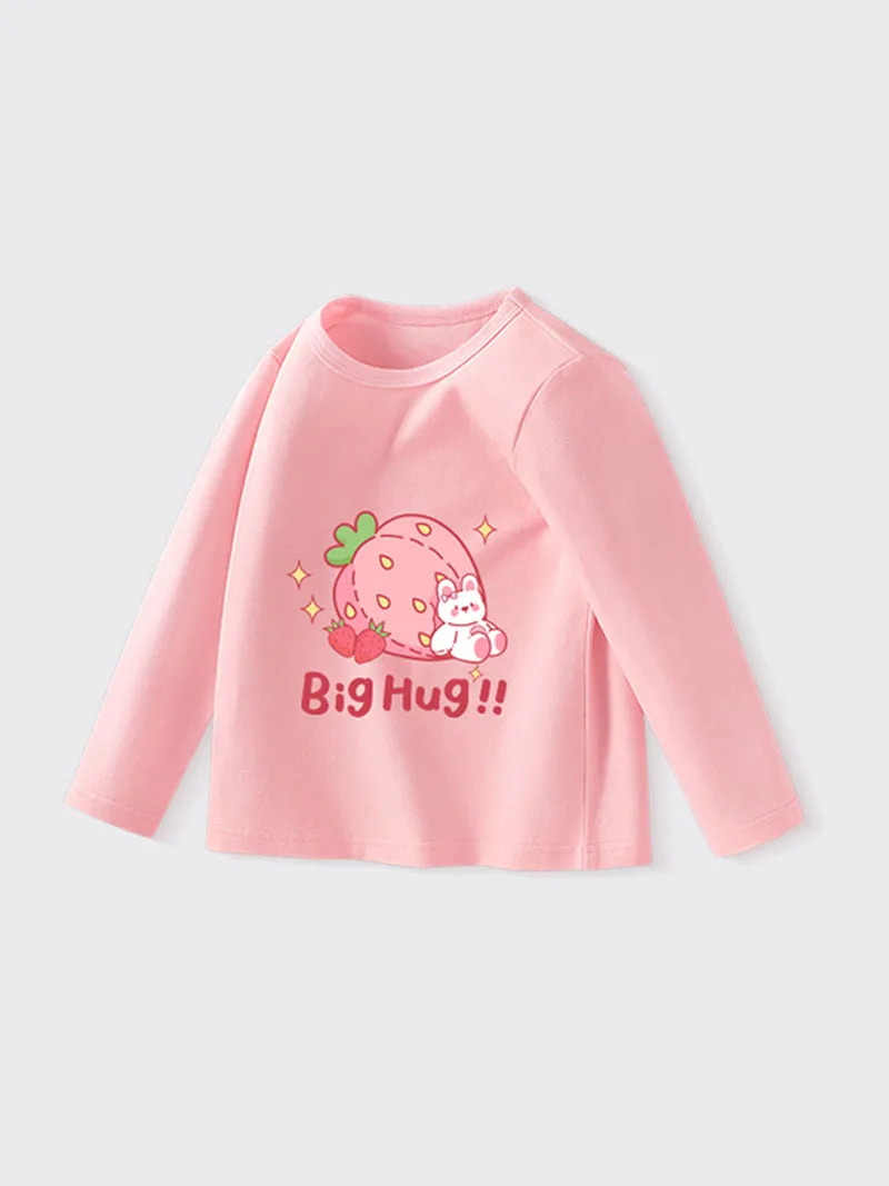 MILANCEL nueva primavera niños camiseta de dibujos animados niños lindo conejito flor camisa de fondo niñas dulce Color caramelo Tops