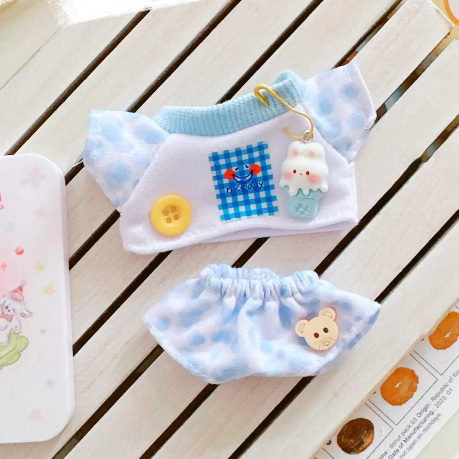 Doll T Shirt and Shorts Handmade Clothing Role Playing Costume Accessory Doll Clothes for 15cm Doll Baby Doll Halloween Gifts