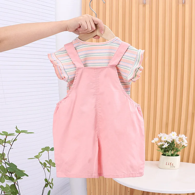 Nueva ropa de verano para bebés, traje para niños y niñas, chaleco, pantalones cortos, 2 unids/set, ropa para niños, disfraz informal de moda para niños, chándales infantiles