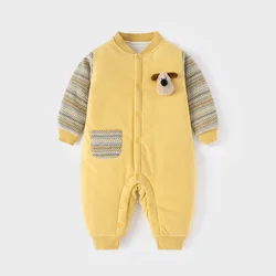 Pelele de invierno bebé recién nacido – Algodón suave con rayas