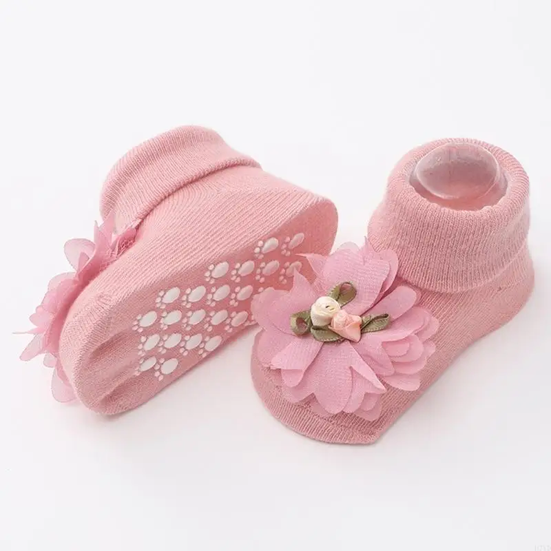D7YD Conjunto calcetines y diadema para con flores encaje para bebé, conjunto regalo para niñas - imagen 5