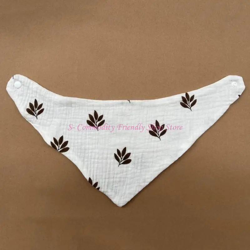 Babero para bebé 85AE, babero suave y transpirable, babero algodón con estampado, Baberos a presión, babero para dentición - imagen 4