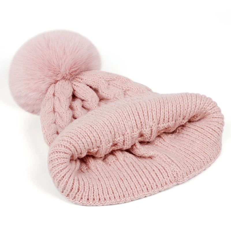 Set de invierno para bebé con gorro de pompón y guantes - imagen 4