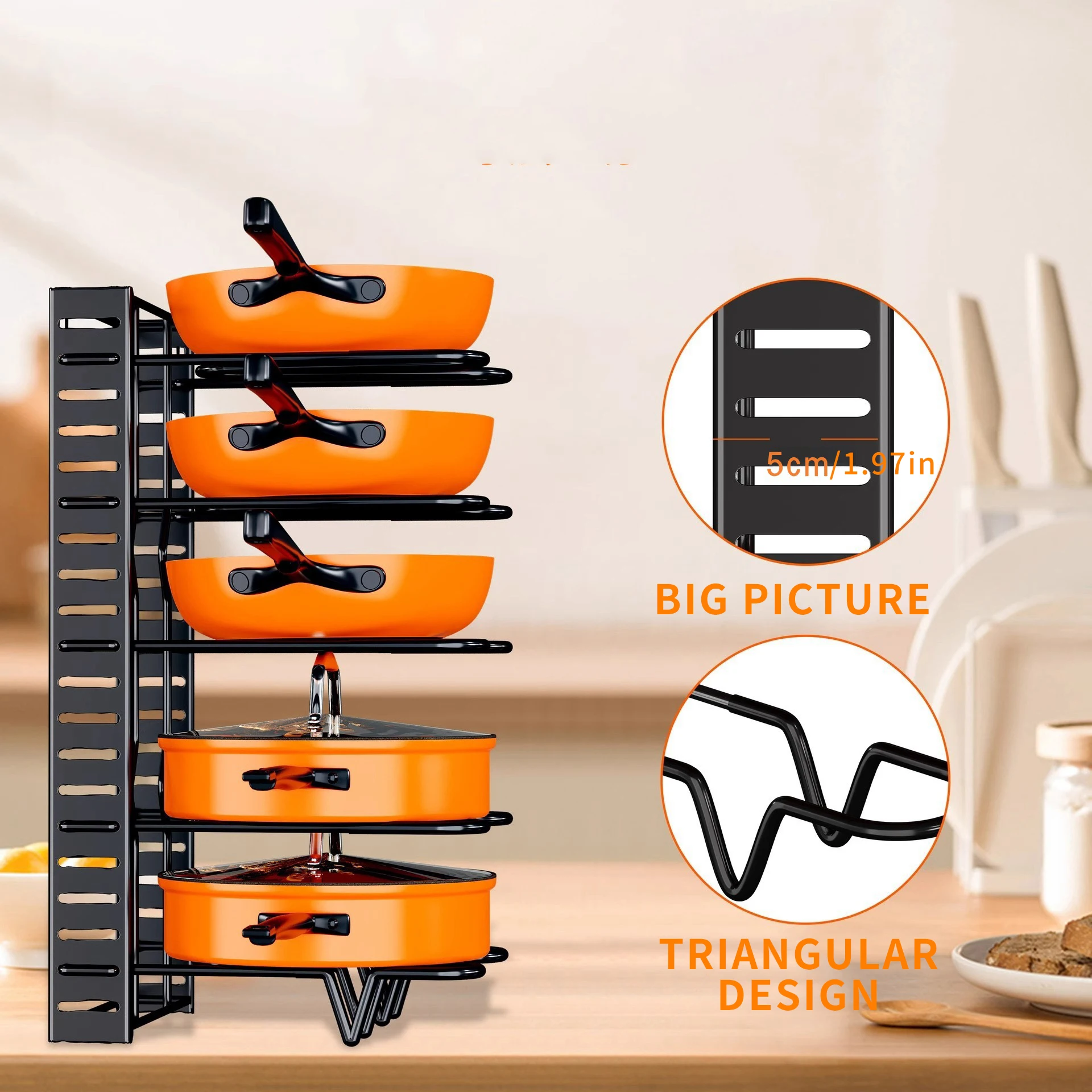 Organizador de biberones plegable de hierro forjado para cocina