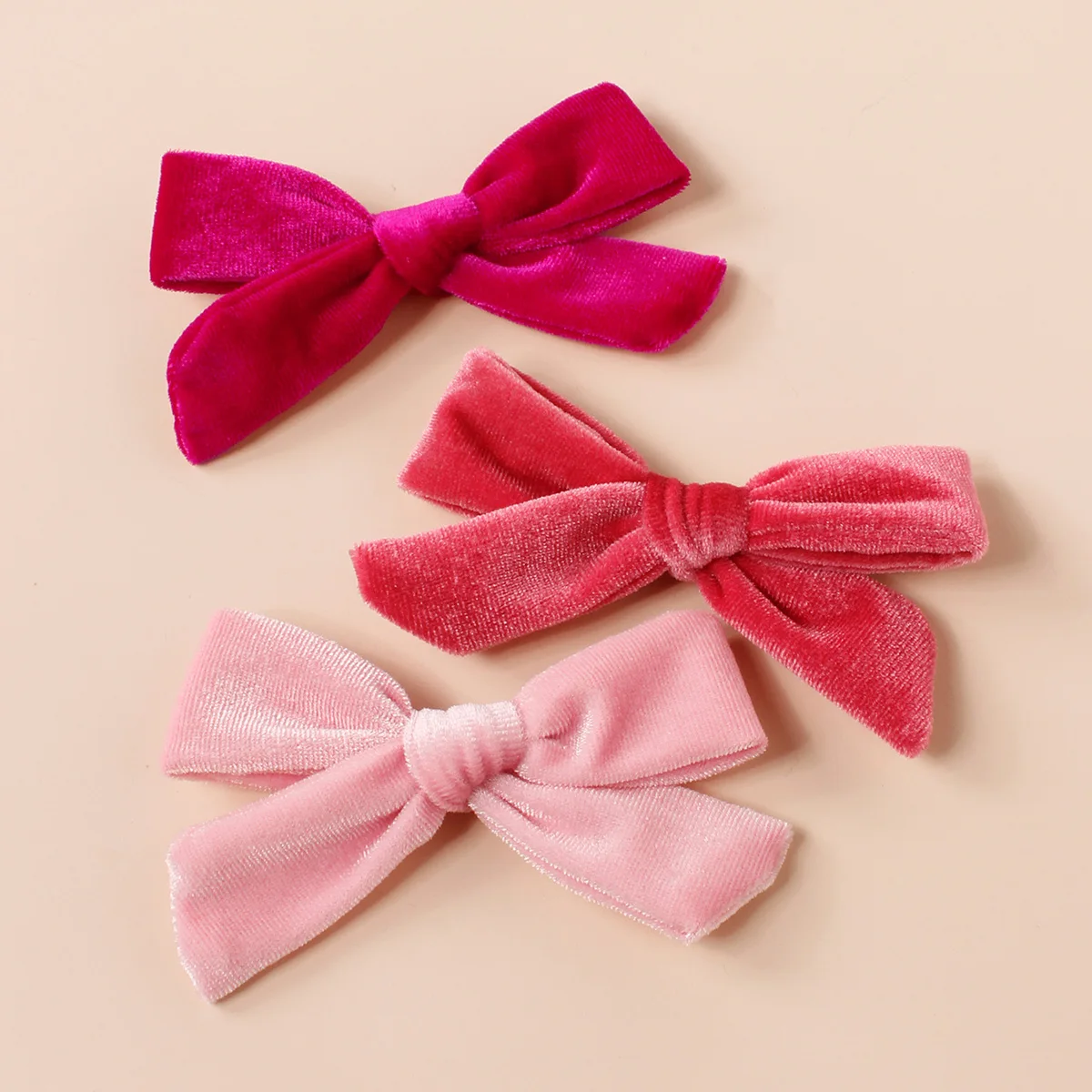 Horquillas de terciopelo con lazo para niñas – Clip grande de pelo - imagen 4