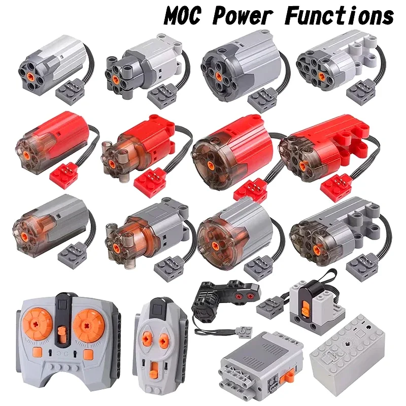 Bloques técnicos Motor piezas de alta tecnología bloques PF Motor de tren 8883 84 85 88004 L XL Servo Motor Technik RC batería del receptor