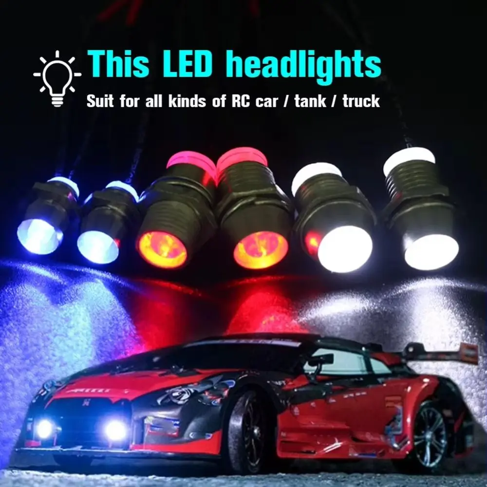 Kit luces LED rojo y blanco faros para coche RC 70 cm - imagen 2