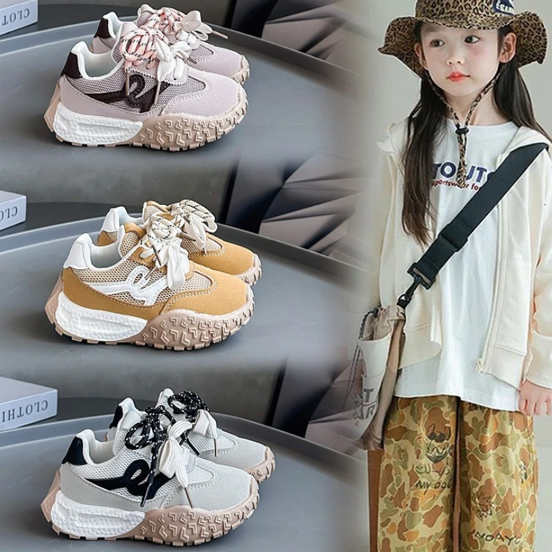 Zapatos deportivos para niños, novedad de Otoño de 20225, zapatos informales transpirables para correr para niños, zapatos planos antideslizantes para niñas, zapatos deportivos para exteriores para bebés