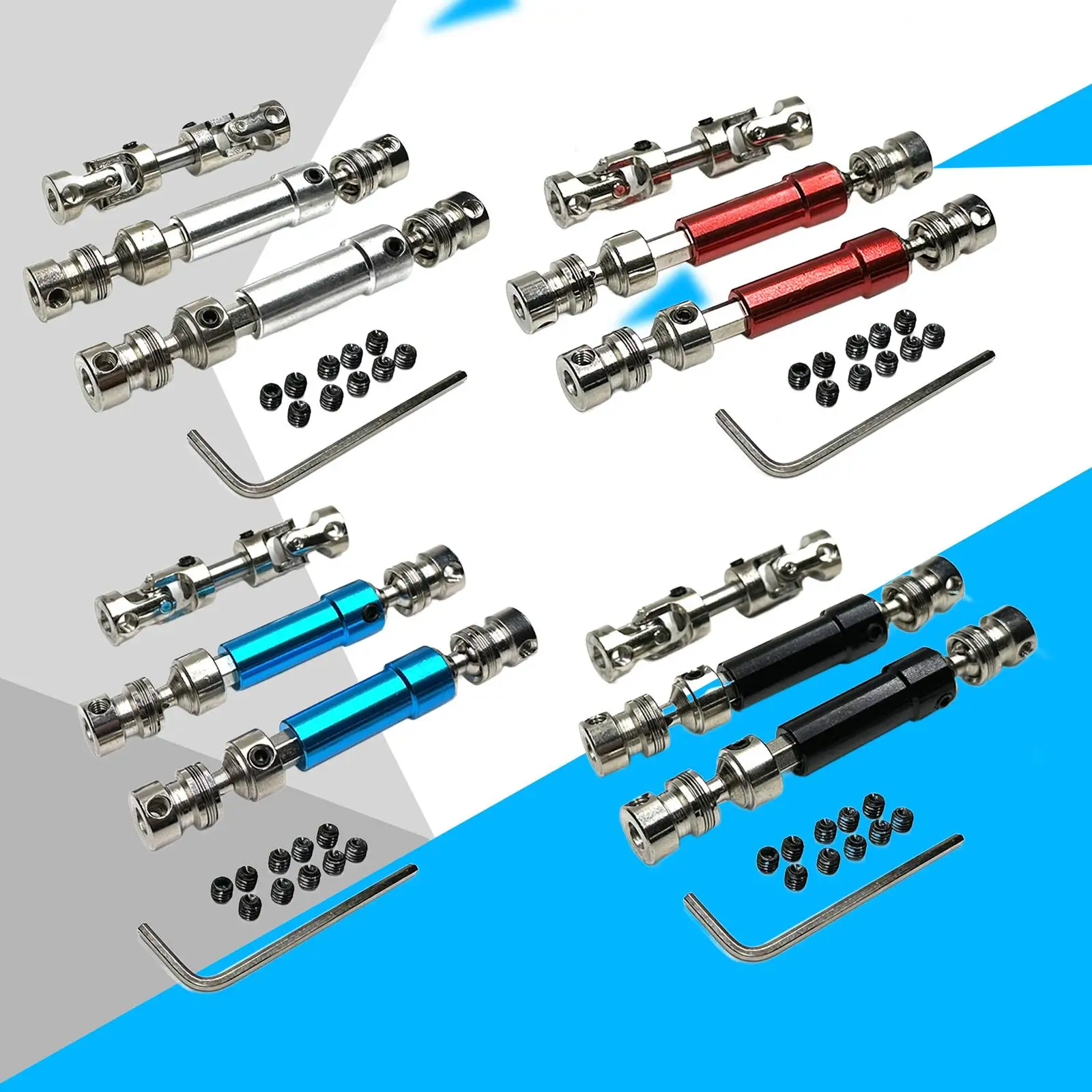 2x Transmission Shaft Front Rear Harden Steel Alloy Rear Center Drive Shaft for 1/12 MN128 MN86 MN86S Remote Control Car