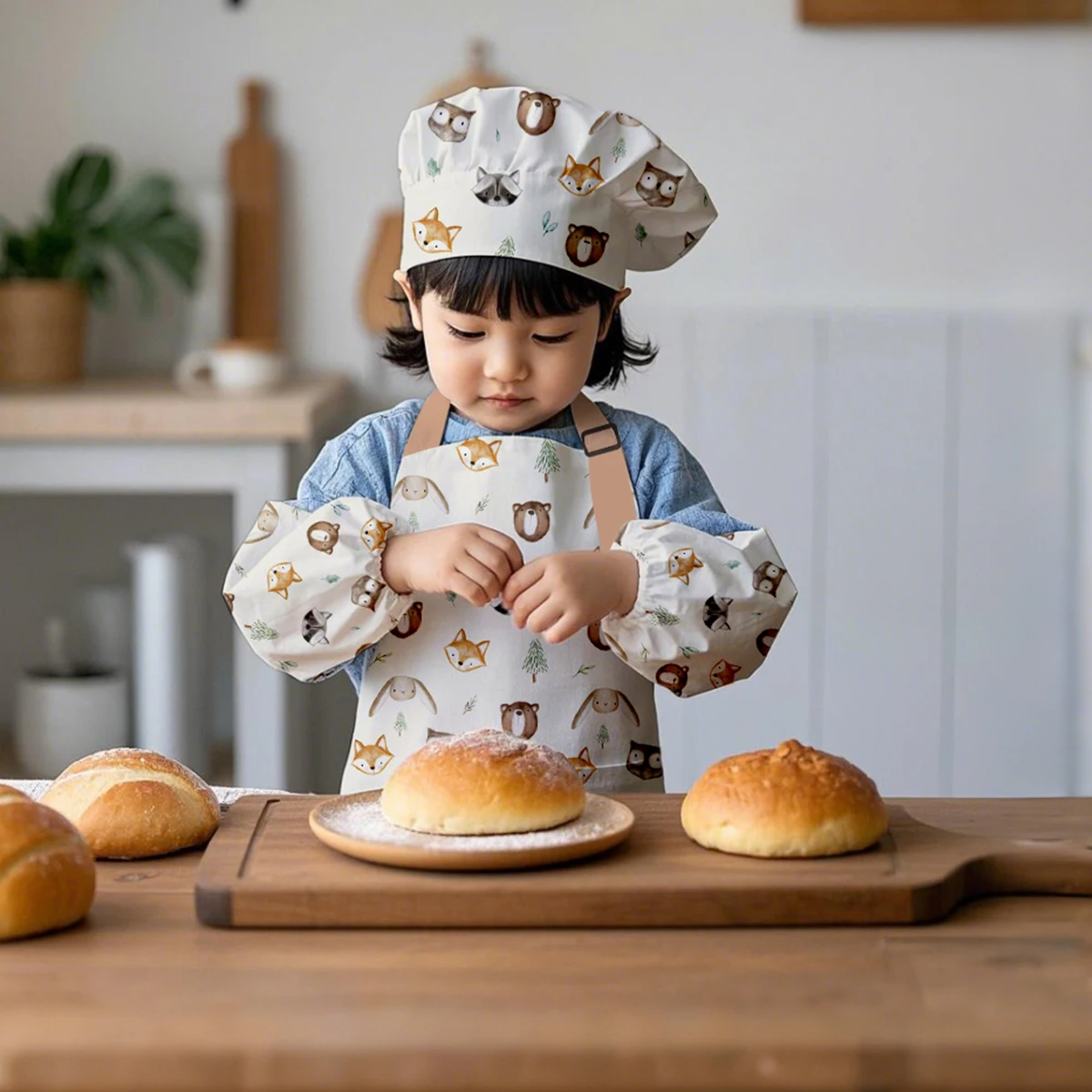 Elinfant-delantal impermeable para Chef para niños, babero con bolsillo frontal, delantal para niños y niñas, artesanía de cocina, delantal para niños, pintura de cocina, Baberos de alimentación - imagen 5