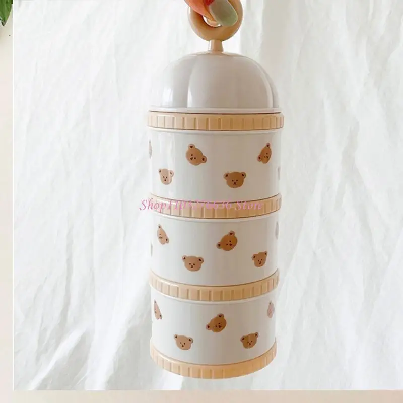 Caja dispensadora fórmula para bebé R6FD, caja dispensadora almacenamiento aperitivos, contenedor dividido portátil - imagen 4