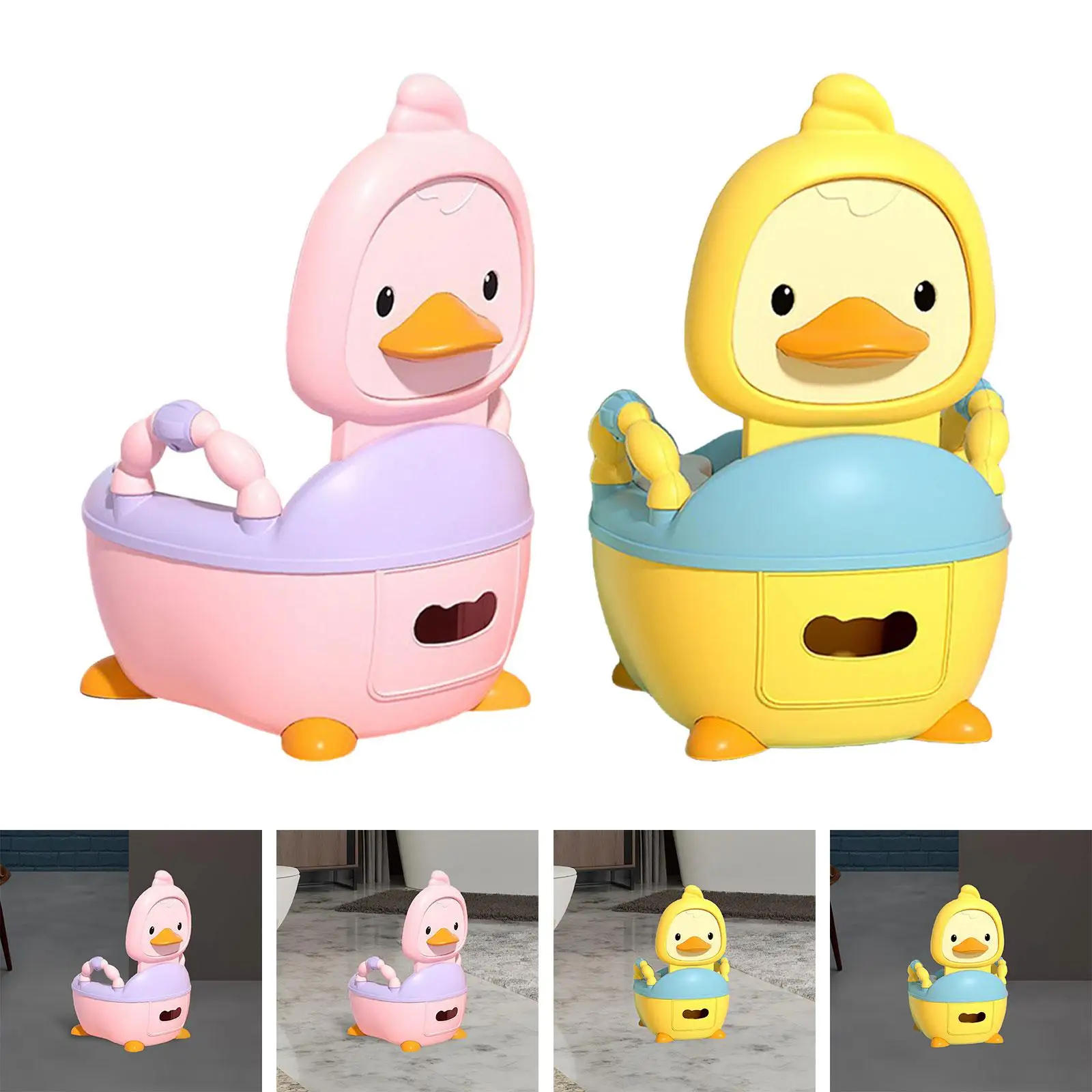 Baby Potty Toilet with Handle Comfortable Baby Carry Potty Realistic Toilet Potty for Kids Babies Infants Ages 0-7