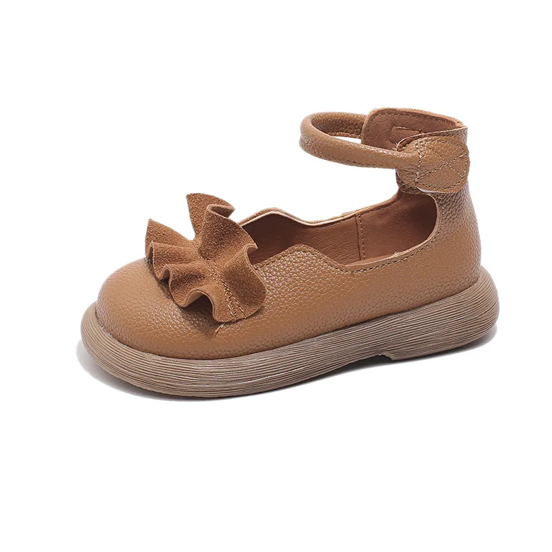 Zapato sencillo a la moda para niña, nuevas de cuero para primavera y otoño, calzado ligero antideslizante para niños, zapato individual cómodo de suela blanda para niña 2025 - imagen 5