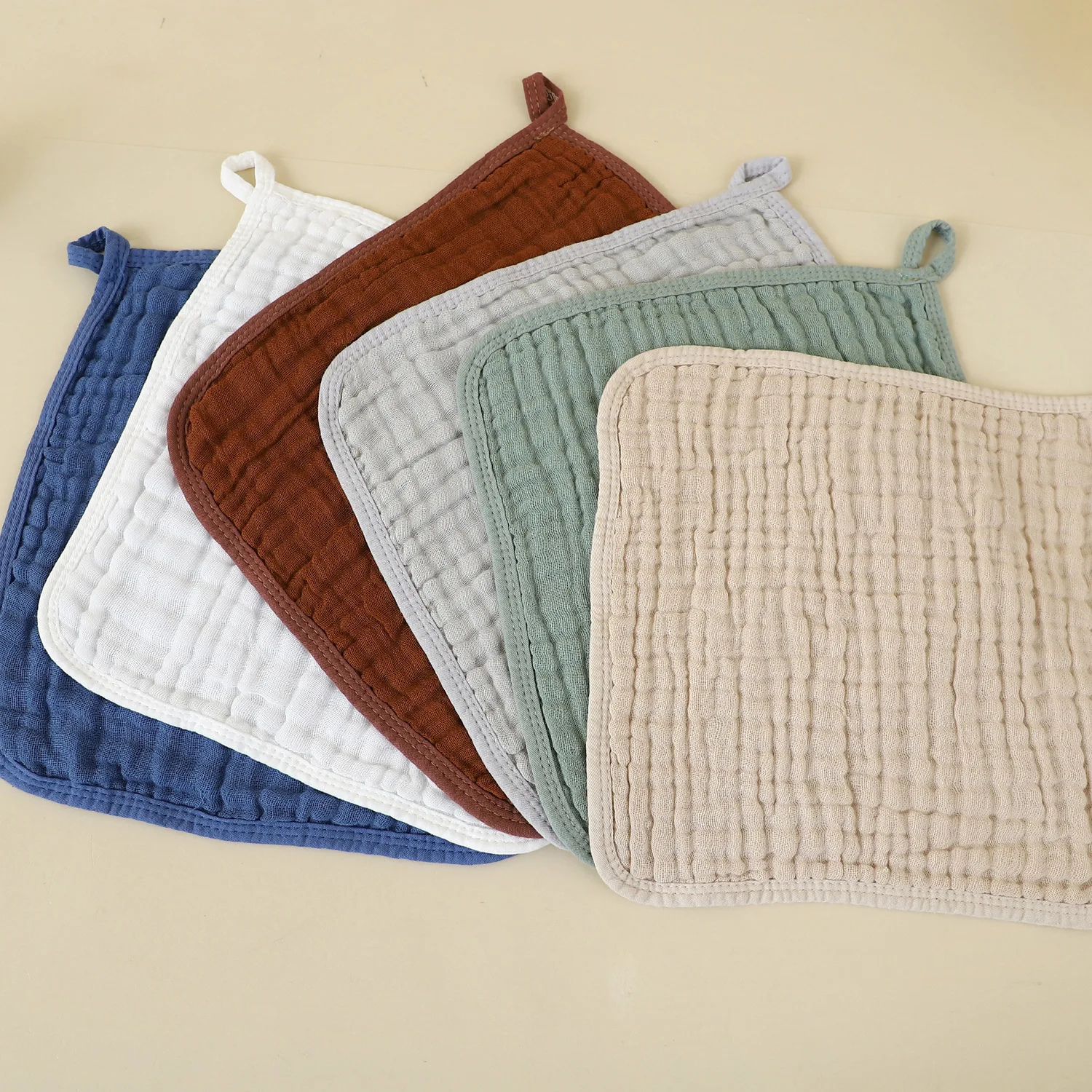 Toalla de gasa de algodón suave para la cara del bebé, paños para eructar, pañuelo cuadrado de muselina absorbente, paño de baño para alimentación de bebé, 5 uds. - imagen 2