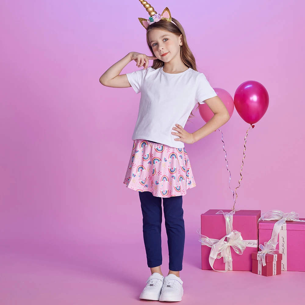 DXTON Mallas con falda y pantalones pitillo para niñas de vestir - imagen 4