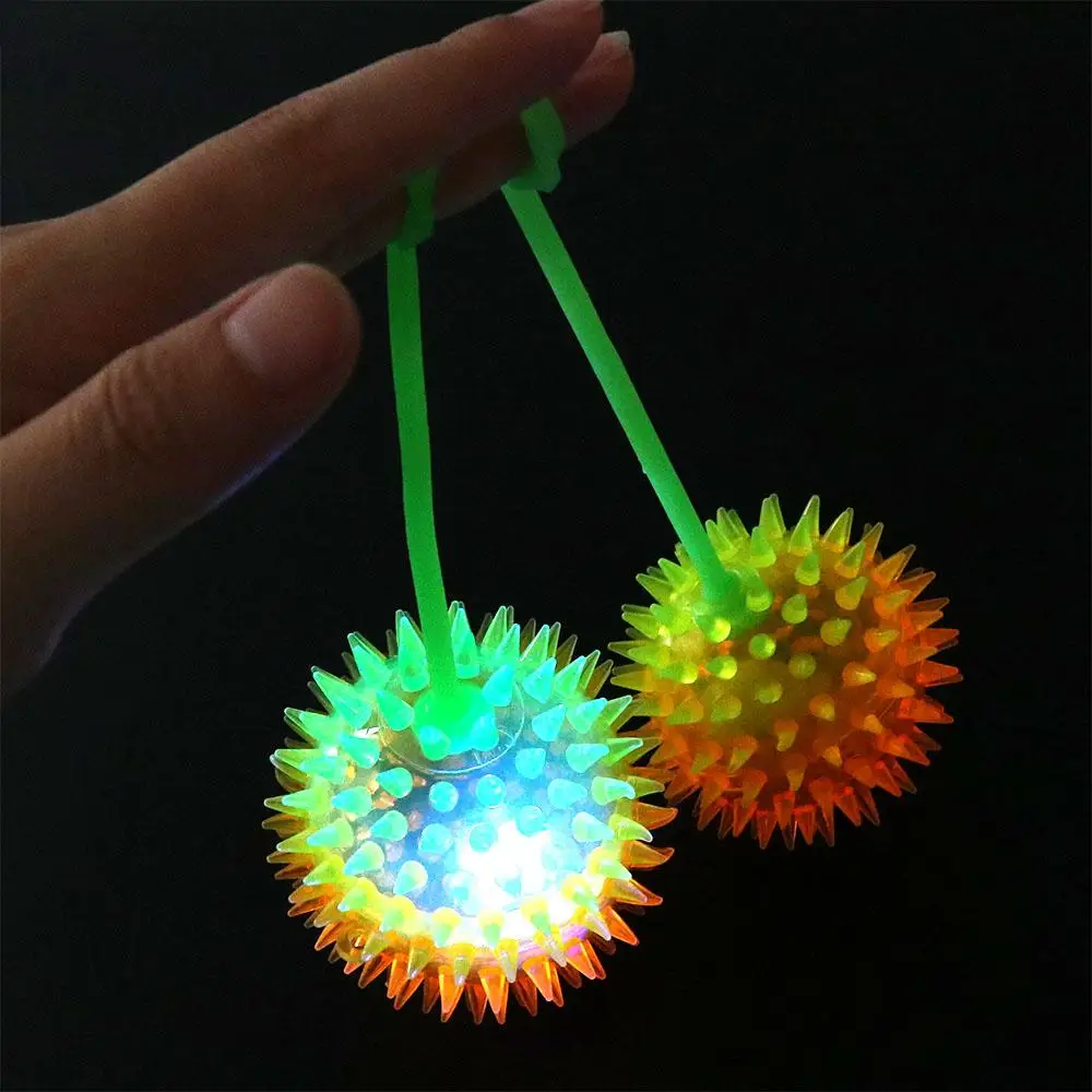 Bola decorativa para fiesta que brilla en la oscuridad, pelota elástica brillante, juguete elástico, bola para el pelo brillante, bola Flash para el pelo, juguete con luz Led - imagen 5