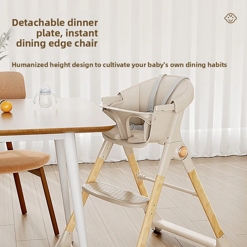 Silla de comedor plegable para niños, silla de mesa ligera y práctica, asiento elevador para comer antiribaltes, silla lateral con bandeja para niños