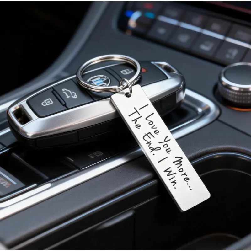 Llavero minimalista de acero inoxidable: diseño de selección de guitarra, regalo para parejas, amigos, todas las ocasiones - imagen 4