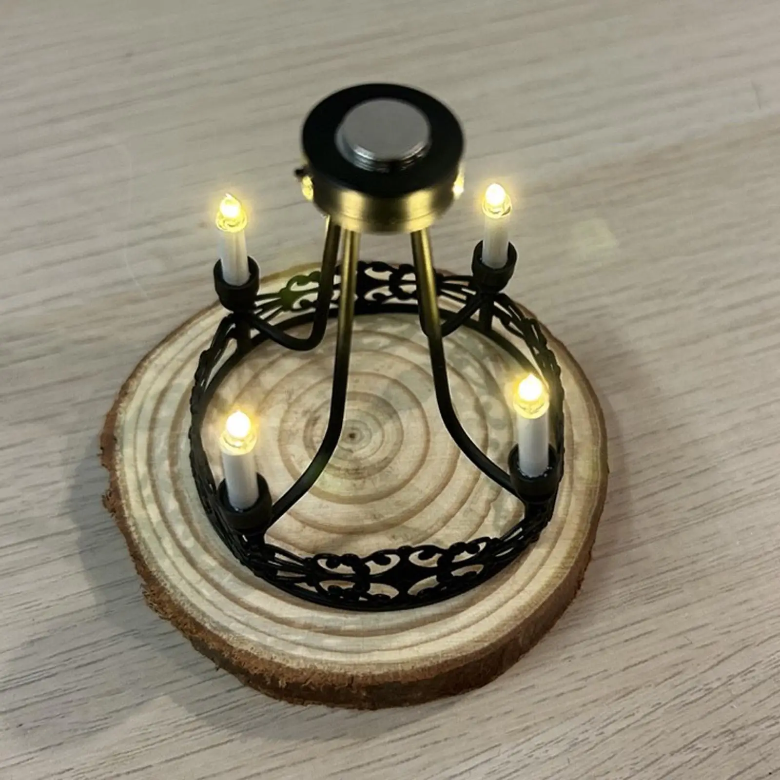 1/12 Scale Miniature Chandelier Accessories Toy Scenery Supplies Ceiling Lighting for Kitchen Living Room Dining Room Home Decor