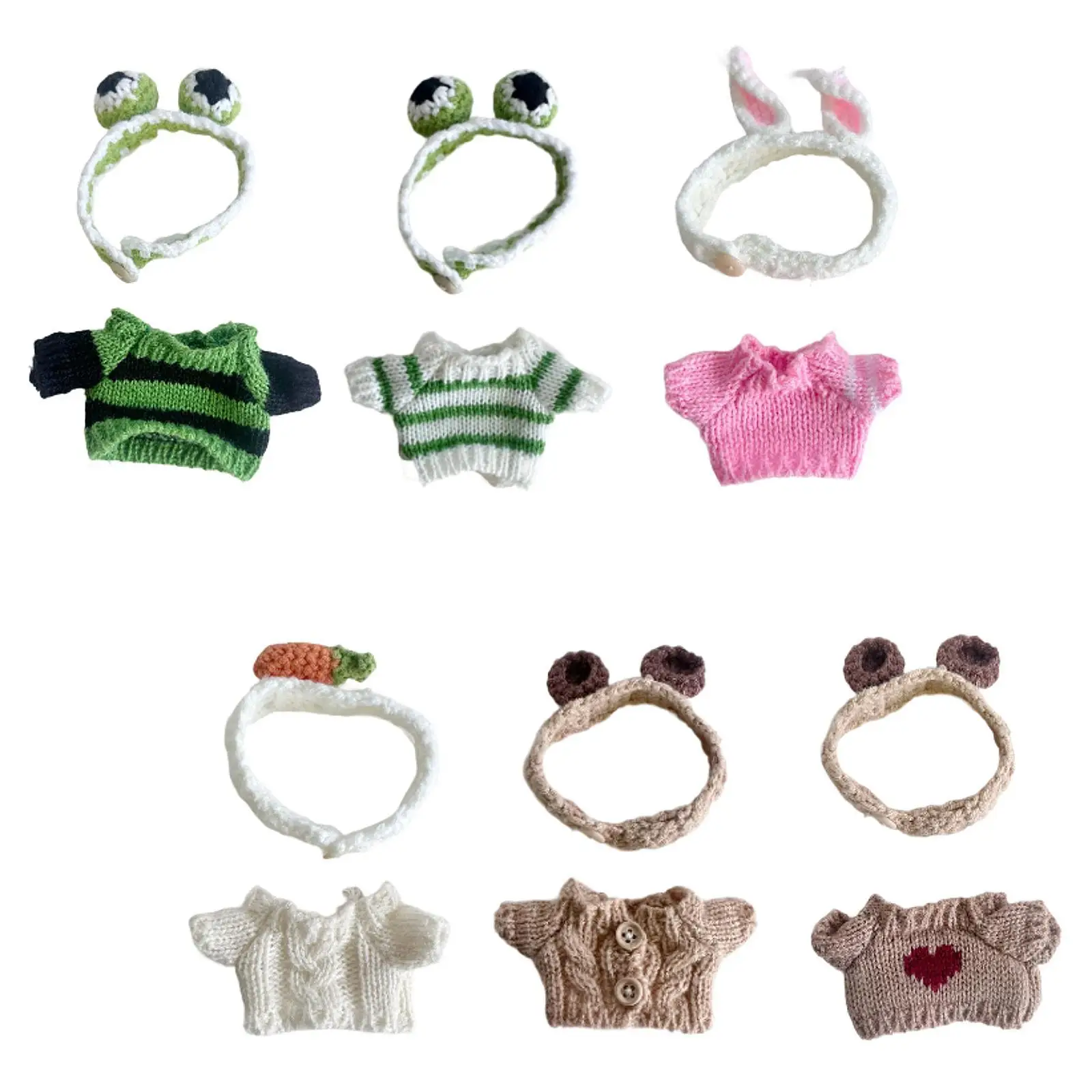 2Pcs Fashion Dolls Sweater and Hairband Accessory Costume for 15-17cm Dolls Boy Dolls Girl Dolls Dress up Children's Gifts