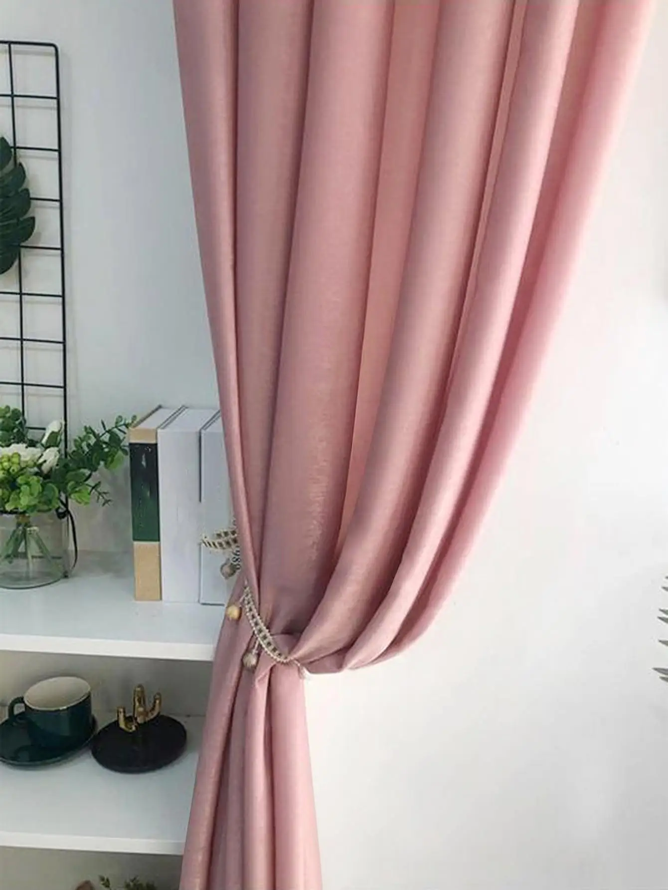 Cortinas de salón estilo princesa rosa de lujo claro 1 pieza