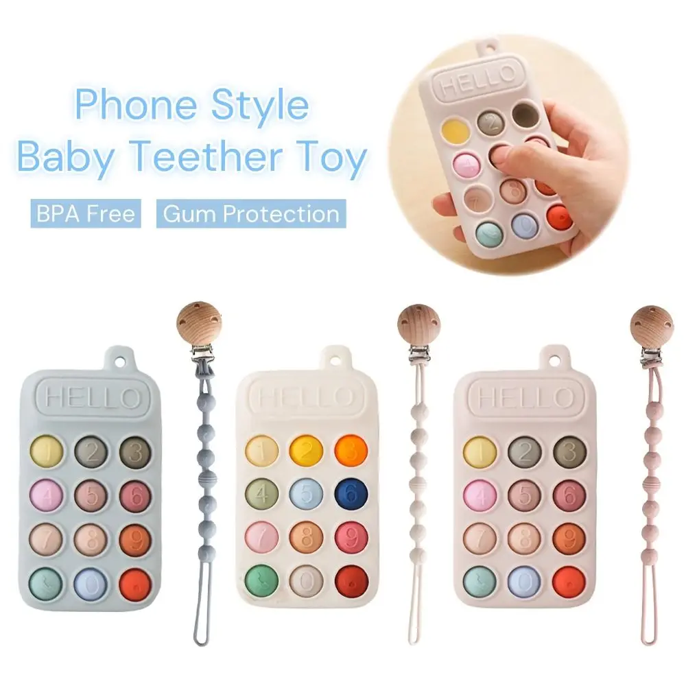 Nuevo juguete mordedor de estilo de teléfono de dibujos animados, chupete para dormir de simulación de silicona, protección de encías sin BPA, mordedor calmante, regalos - imagen 5