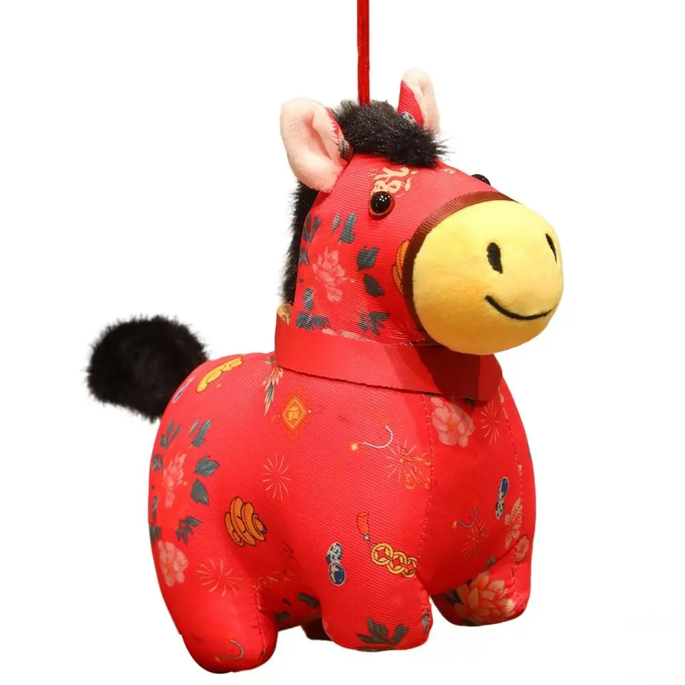 LLavero de caballo de peluche creativo, muñecos de mascota, Animal relleno, muñeco de caballo de peluche, colgante, estatuilla de Pony del zodiaco suave y bonito, decoración de coche - imagen 5