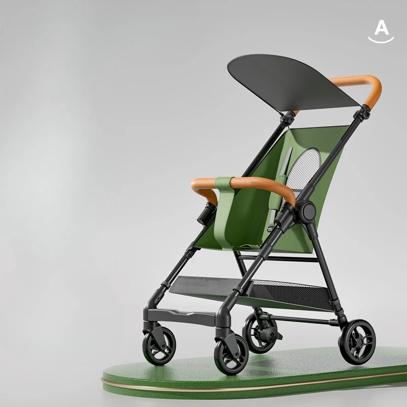 Cochecito con sombrilla de viaje ultraligero con sistema de una sola pliegue, arnés de seguridad de 5 puntos y asiento reclinable para uso en avión - imagen 4