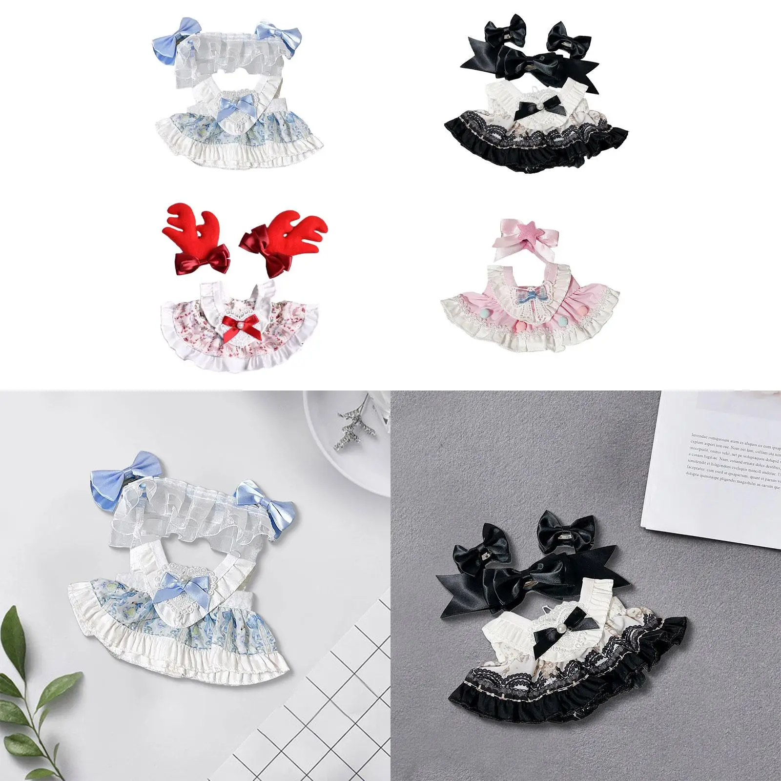 Doll Clothes for 15cm Rabbit Plush Doll,Cartoon,Stylish DIY Costumes,Comfortable Dress up Bunny Stuffed Animals Dress