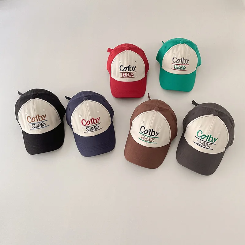 Nuevo bordado carta niños niñas gorra de béisbol niños algodón sombrero para el sol Unisex deportes al aire libre Snapback pesca gorra de béisbol de malla - imagen 3