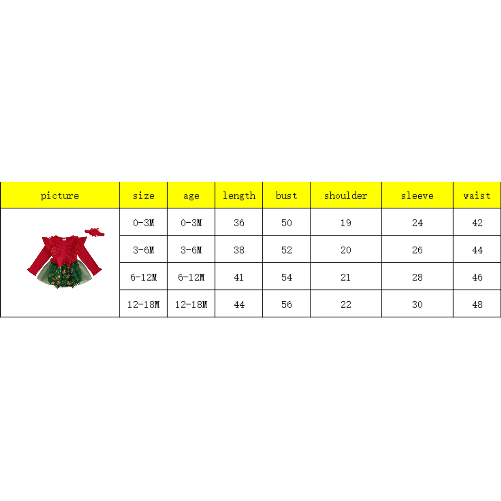 Tregren Pelele navidad niña – Volantes y diadema floral - imagen 3