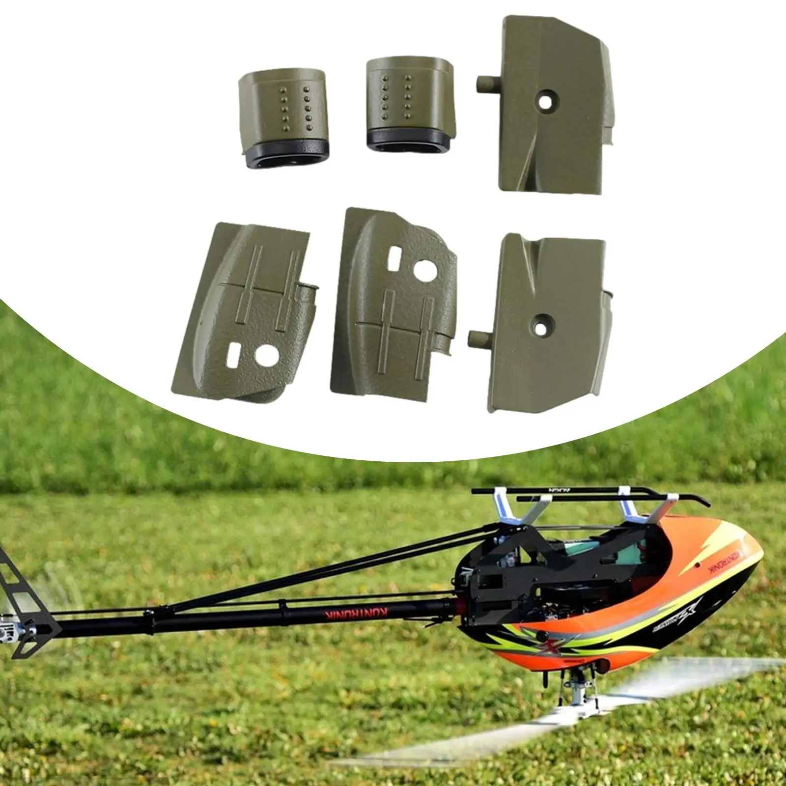 6 Pieces RC Helicopter Rear Decoration Parts Set Spare Parts for Wltoys K170