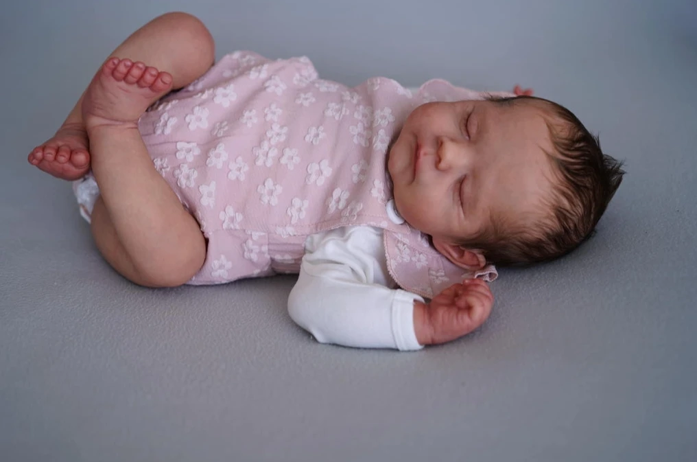 NPK-piezas de muñeca DIY sin montar, pintadas a mano, 21 pulgadas, muñeca Reborn con COA, edición limitada, Color fresco con cuerpo de tela - imagen 3