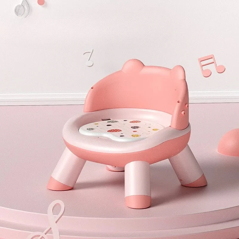 ‌ Trona ajustable para bebé, silla de alimentación reclinable de 3 posiciones, asiento acolchado con bandejas, diseño de dibujos animados fácil de limpiar
