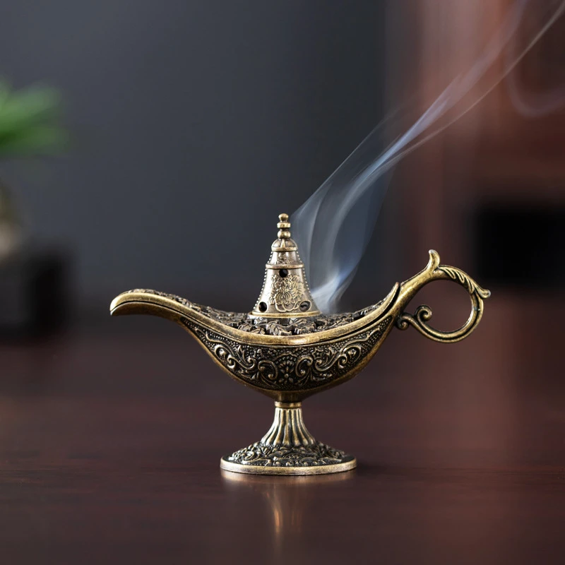 Quemador de incienso de cobre antiguo – aroma duradero para casa - imagen 3