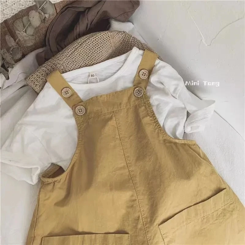 Monos de algodón para niños y niñas, peto holgado sin mangas, estilo coreano, Universal, informal, combina con todo, verano - imagen 5